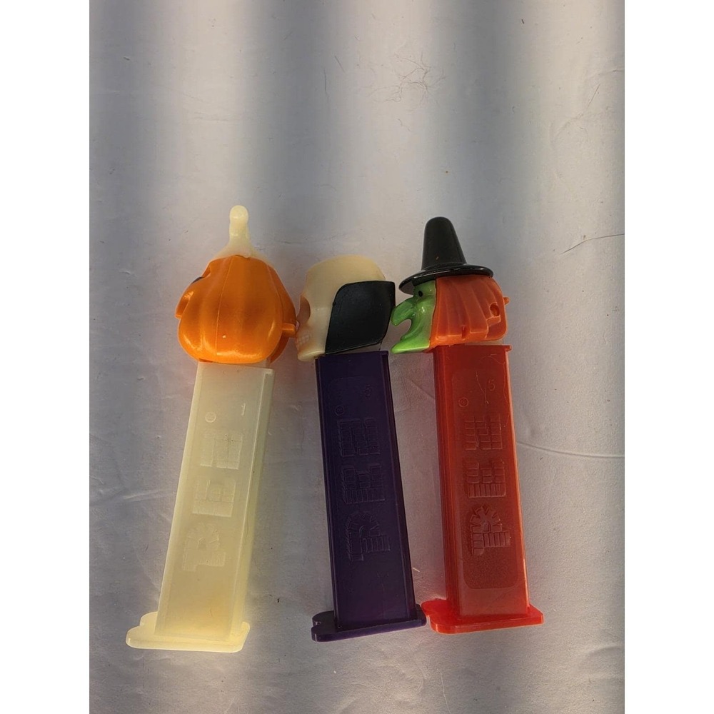 Vintage PEZ Halloween Dispensers Lot of 3 Pumpkin Skull Witch Slovenia Hungary - Picture 5 of 5